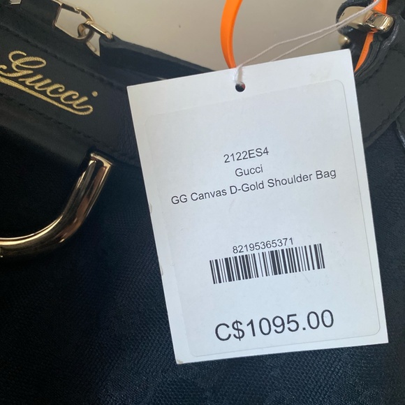 2122ES4 Gucci GG Canvas D-Gold Shoulder Bag - Picture 8 of 9